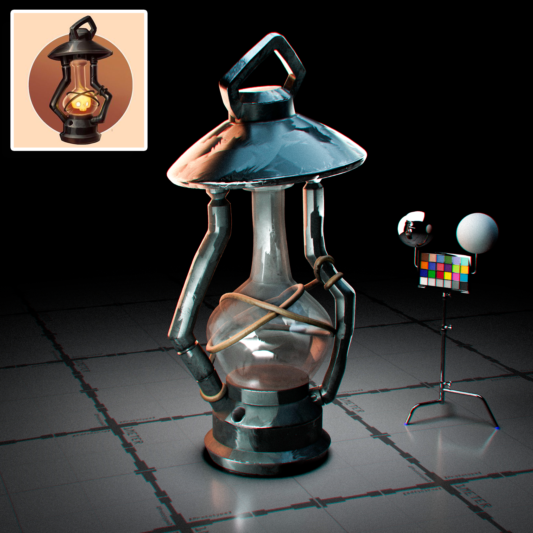 Stylized Lantern — 3D Render — Based on Becca Hallstedt